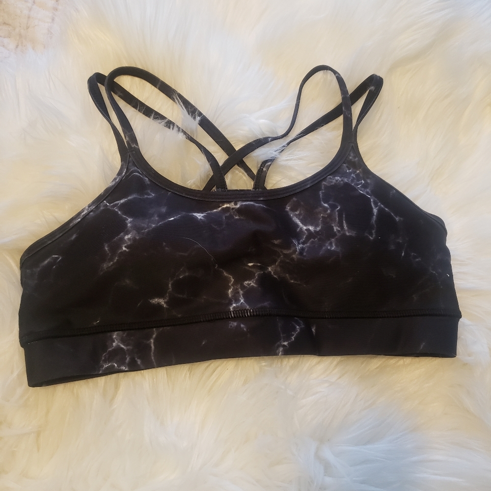 BuffBunny Black Marble Sports Bra